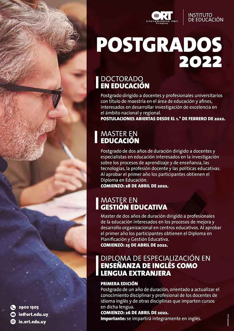Afiche de postgrados 2022 del Instituto de Educación