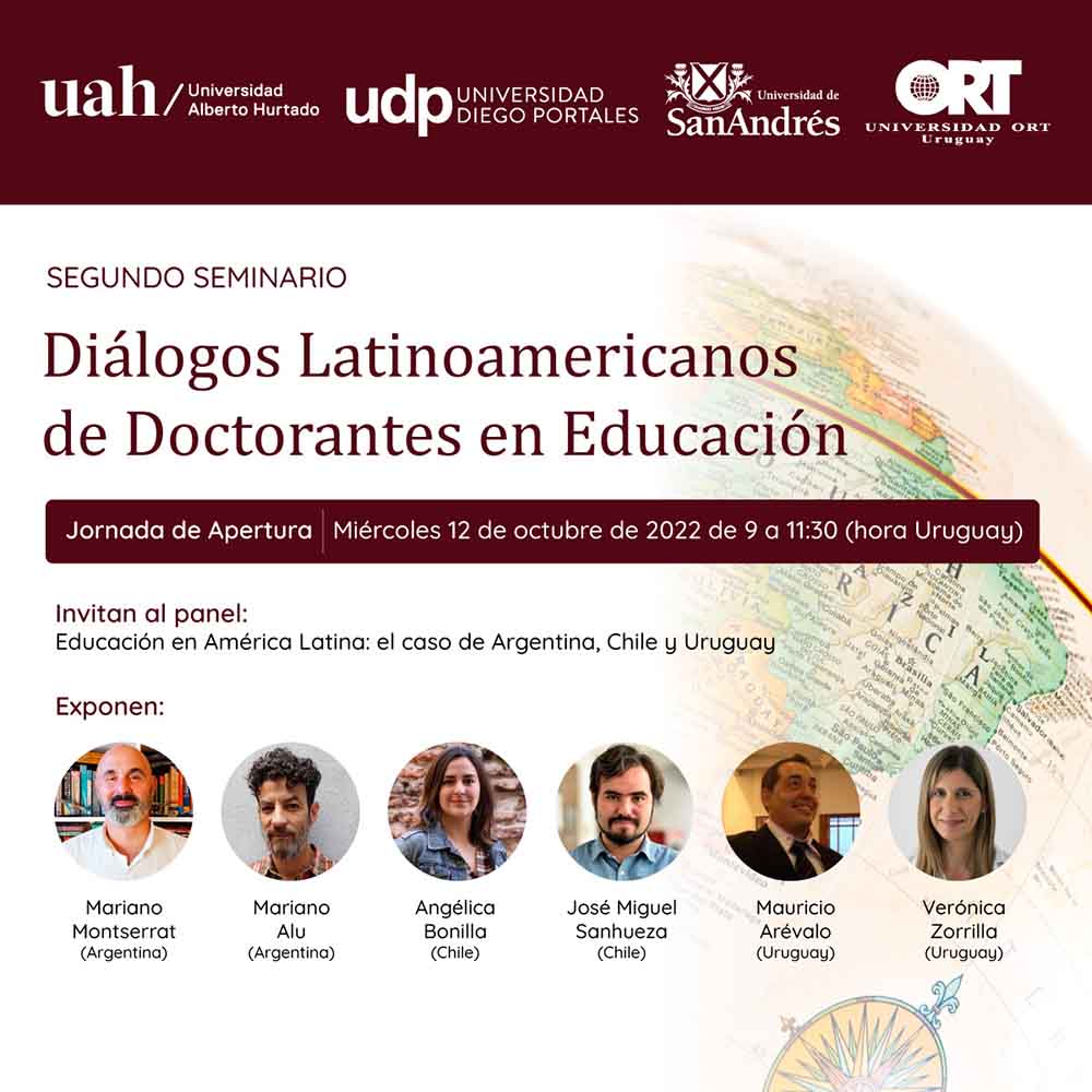 Flyer jornada de apertura seminario Diálogos Latinoamericanos de Doctorantes en Educación